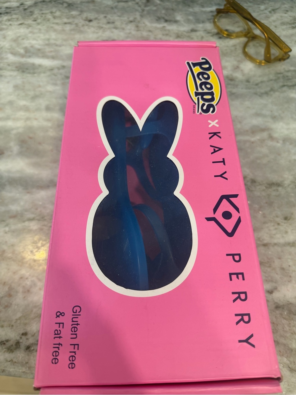 Katy Perry Collections Pink Peeps Collaboration Blue Peeps logo jelly sandals